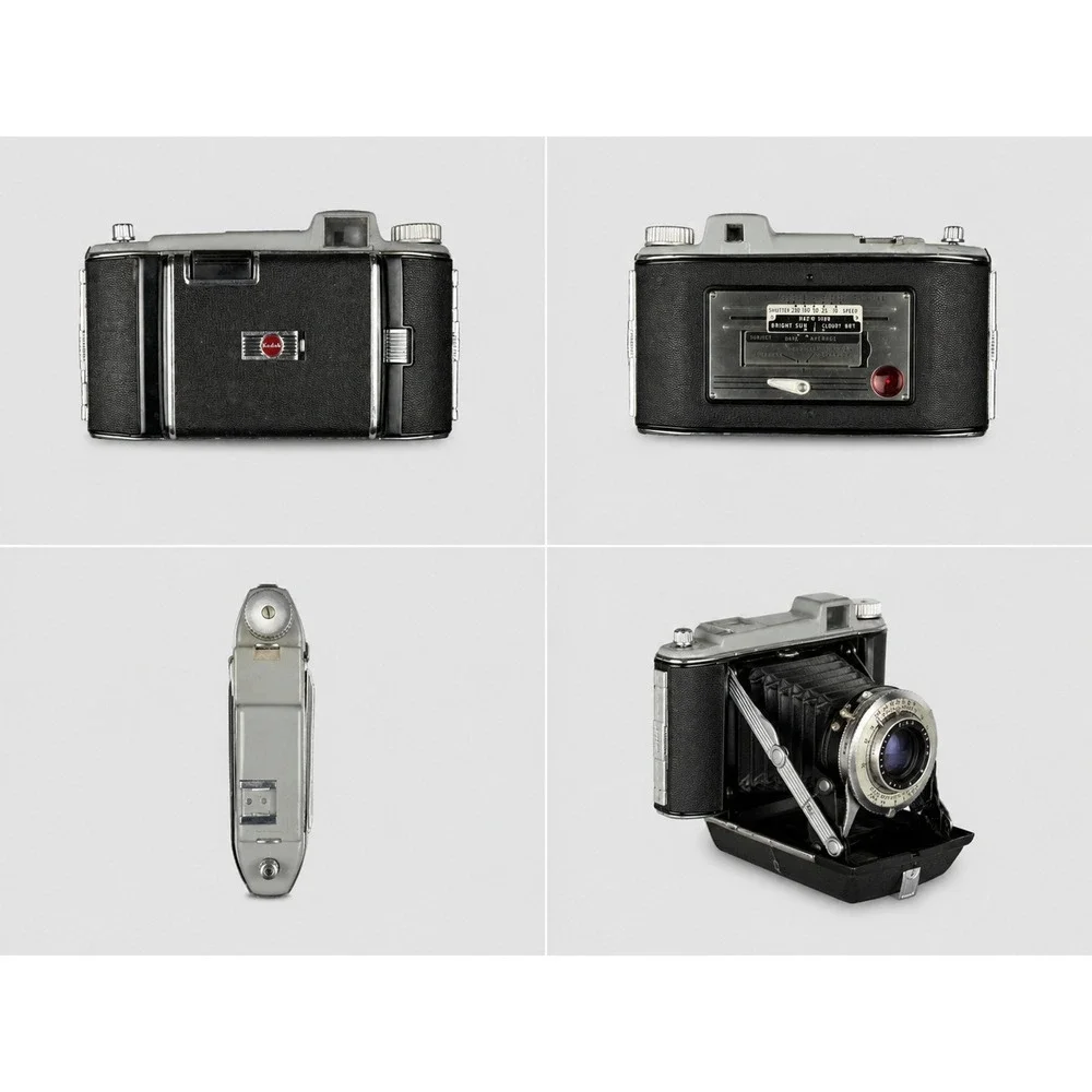 Vintage Kodak Signet 35 35mm Rangefinder Camera‎ with Leather Case Black Silver